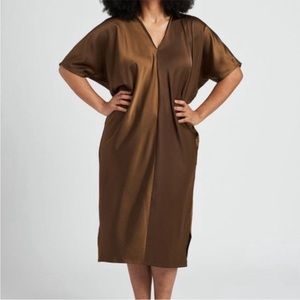 Universal Standard Caramel Satiny Kaftan Dress